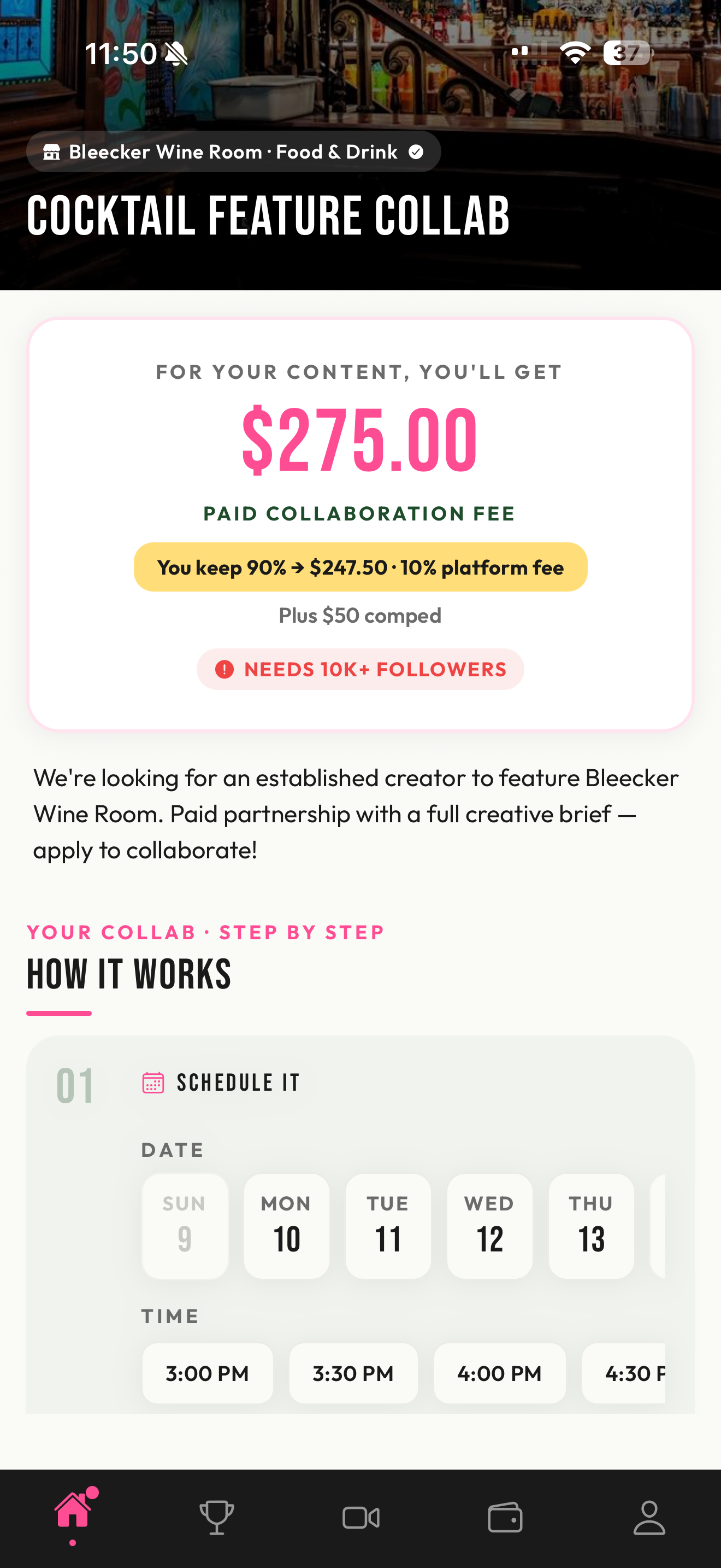 A paid creator collaboration